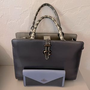 Coach 1941 Serra Exotic Snakeskin Satchel and Coach Soft Wallet Bundle